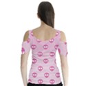 Alien Pattern Pink Butterfly Sleeve Cutout Tee  View2