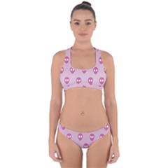 Alien Pattern Pink Cross Back Hipster Bikini Set by BangZart