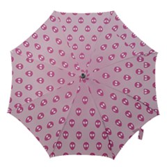 Alien Pattern Pink Hook Handle Umbrellas (large) by BangZart