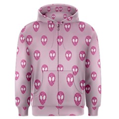 Alien Pattern Pink Men s Zipper Hoodie