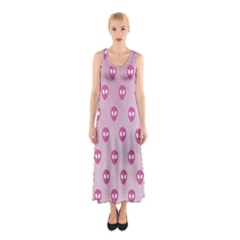 Alien Pattern Pink Sleeveless Maxi Dress by BangZart