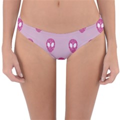 Alien Pattern Pink Reversible Hipster Bikini Bottoms by BangZart