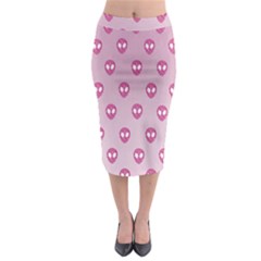 Alien Pattern Pink Midi Pencil Skirt