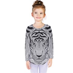 Tiger Head Kids  Long Sleeve Tee