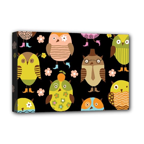 Cute Owls Pattern Deluxe Canvas 18  X 12   by BangZart