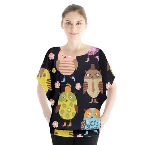 Cute Owls Pattern Blouse by BangZart