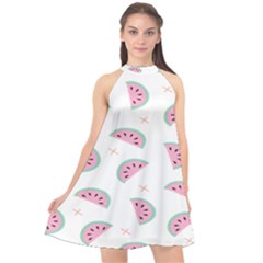 Watermelon Wallpapers  Creative Illustration And Patterns Halter Neckline Chiffon Dress 