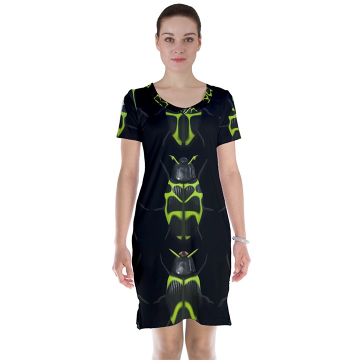 Beetles Insects Bugs Short Sleeve Nightdress