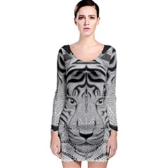 Tiger Head Long Sleeve Bodycon Dress