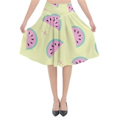Watermelon Wallpapers  Creative Illustration And Patterns Flared Midi Skirt by BangZart