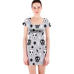 Skull Pattern Short Sleeve Bodycon Dress