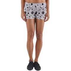 Skull Pattern Yoga Shorts