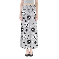 Skull Pattern Full Length Maxi Skirt