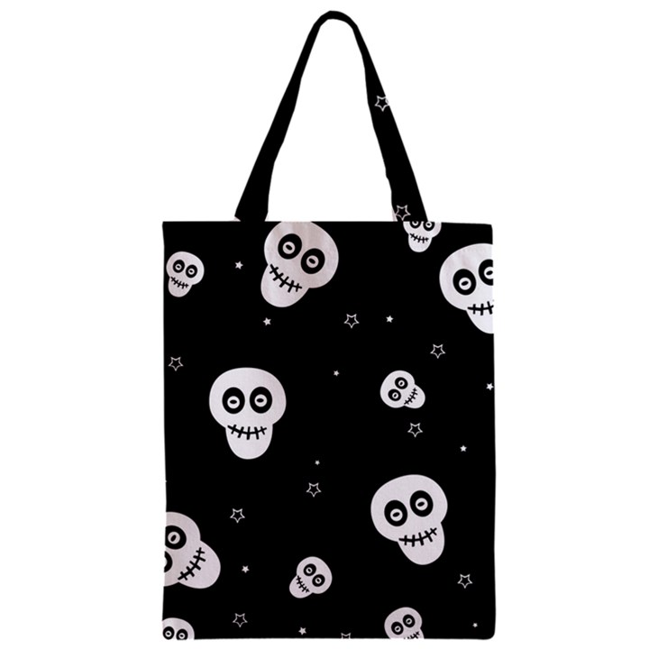 Skull Pattern Zipper Classic Tote Bag