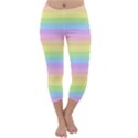 Cute Pastel Rainbow Stripes Capri Winter Leggings  View1