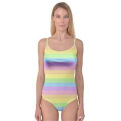 Cute Pastel Rainbow Stripes Camisole Leotard 