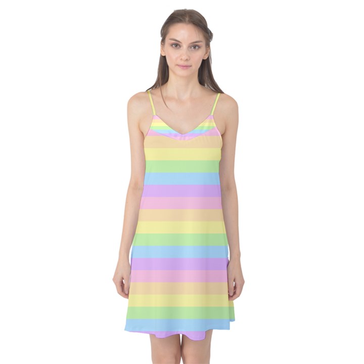 Cute Pastel Rainbow Stripes Camis Nightgown