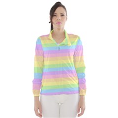 Cute Pastel Rainbow Stripes Wind Breaker (women)