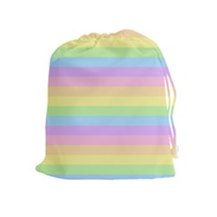 Cute Pastel Rainbow Stripes Drawstring Pouches (extra Large)