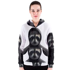 Gangsta Raccoon  Women s Zipper Hoodie by Valentinaart