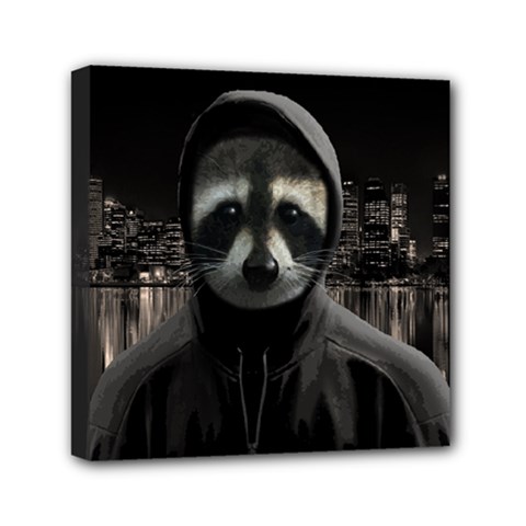 Gangsta Raccoon  Mini Canvas 6  X 6 