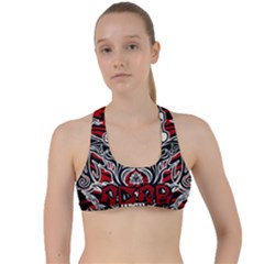 Acab Tribal Criss Cross Racerback Sports Bra by Valentinaart