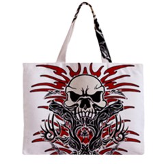 Skull Tribal Zipper Mini Tote Bag by Valentinaart