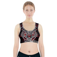 Skull Tribal Sports Bra With Pocket by Valentinaart