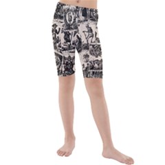 Tarot cards pattern Kids  Mid Length Swim Shorts