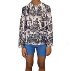 Tarot cards pattern Kids  Long Sleeve Swimwear