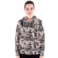 Tarot Cards Pattern Women s Zipper Hoodie by Valentinaart