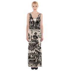 Tarot cards pattern Maxi Thigh Split Dress