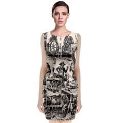 Tarot cards pattern Classic Sleeveless Midi Dress