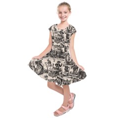 Tarot cards pattern Kids  Short Sleeve Dress