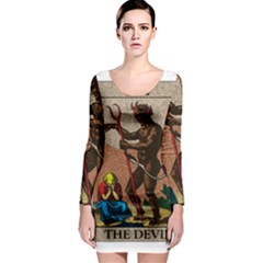 The Devil - Tarot Long Sleeve Bodycon Dress by Valentinaart