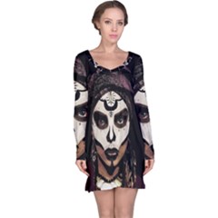 Voodoo  Witch  Long Sleeve Nightdress by Valentinaart