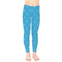 Blue ornamental pattern Kids  Legging View1