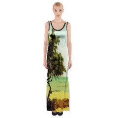 Landscape Maxi Thigh Split Dress