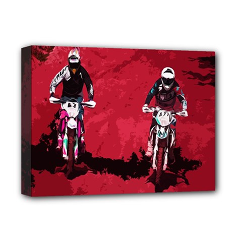 Motorsport  Deluxe Canvas 16  X 12   by Valentinaart