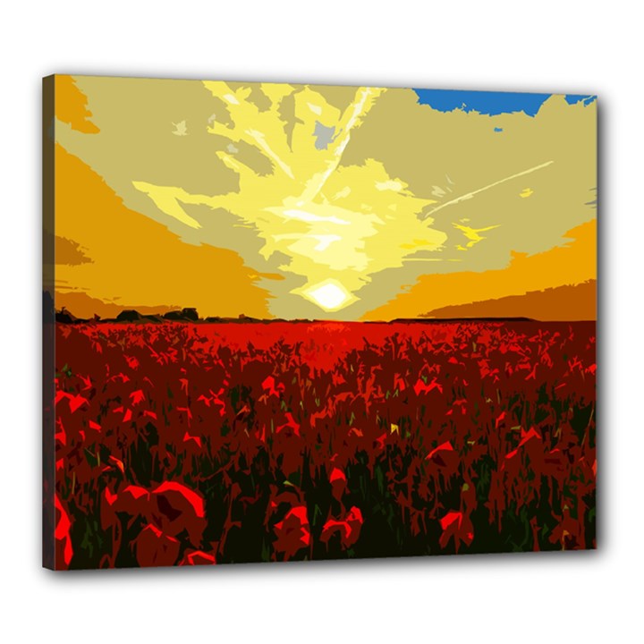 Poppy field Canvas 24  x 20 