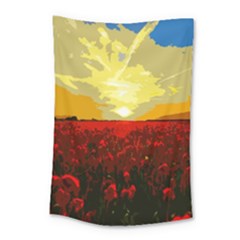 Poppy Field Small Tapestry by Valentinaart