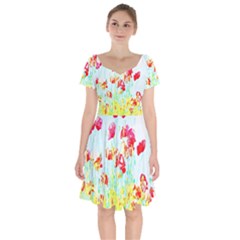 Poppy Field Short Sleeve Bardot Dress