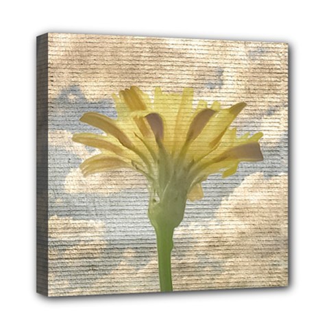 Shabby Chic Style Flower Over Blue Sky Photo  Mini Canvas 8  X 8  by dflcprints