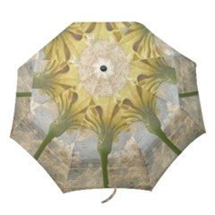 Shabby Chic Style Flower Over Blue Sky Photo  Folding Umbrellas by dflcprints