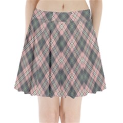 Pink And Sage Plaid Pleated Mini Skirt