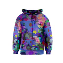 Big And Small Shapes                             Kids Zipper Hoodie by LalyLauraFLM