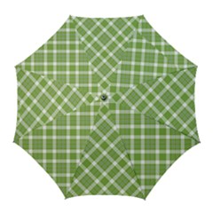 Green And White Diagonal Plaid Umbrellas Golf Umbrellas by NorthernWhimsy