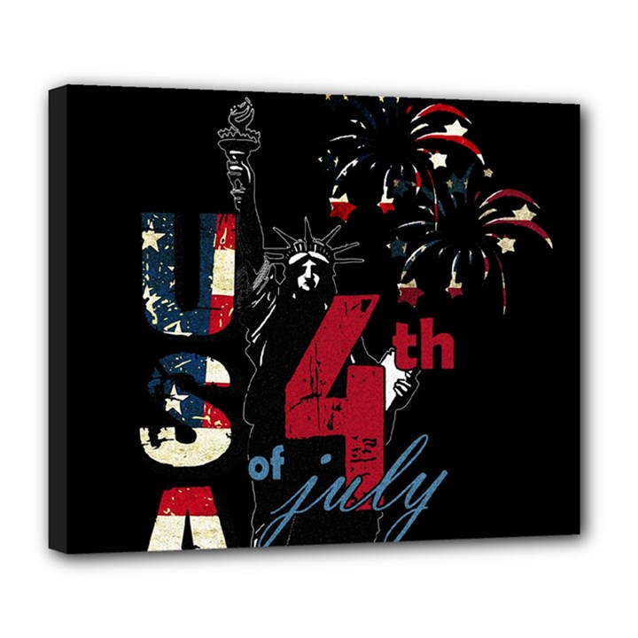 4th of July Independence Day Deluxe Canvas 24  x 20  