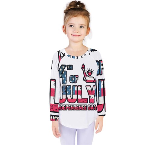 4th Of July Independence Day Kids  Long Sleeve Tee by Valentinaart