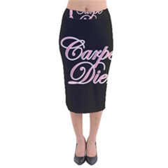 Carpe Diem  Velvet Midi Pencil Skirt by Valentinaart